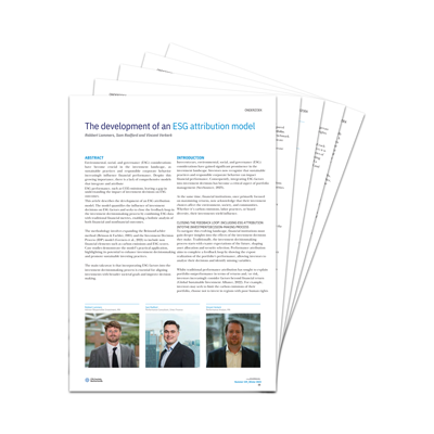 Image ip report the development of an esg attribution model